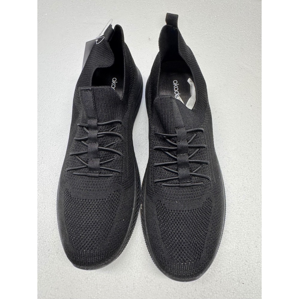 Akademiks Flux-01 Black Knit Slip On Sneakers Mens 11 Women 12.5 A-2554-FLUX-01